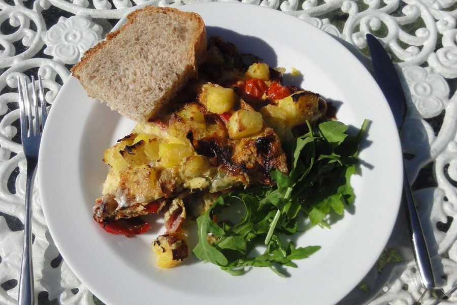 Spanish Tortilla with Bacon & Peppers